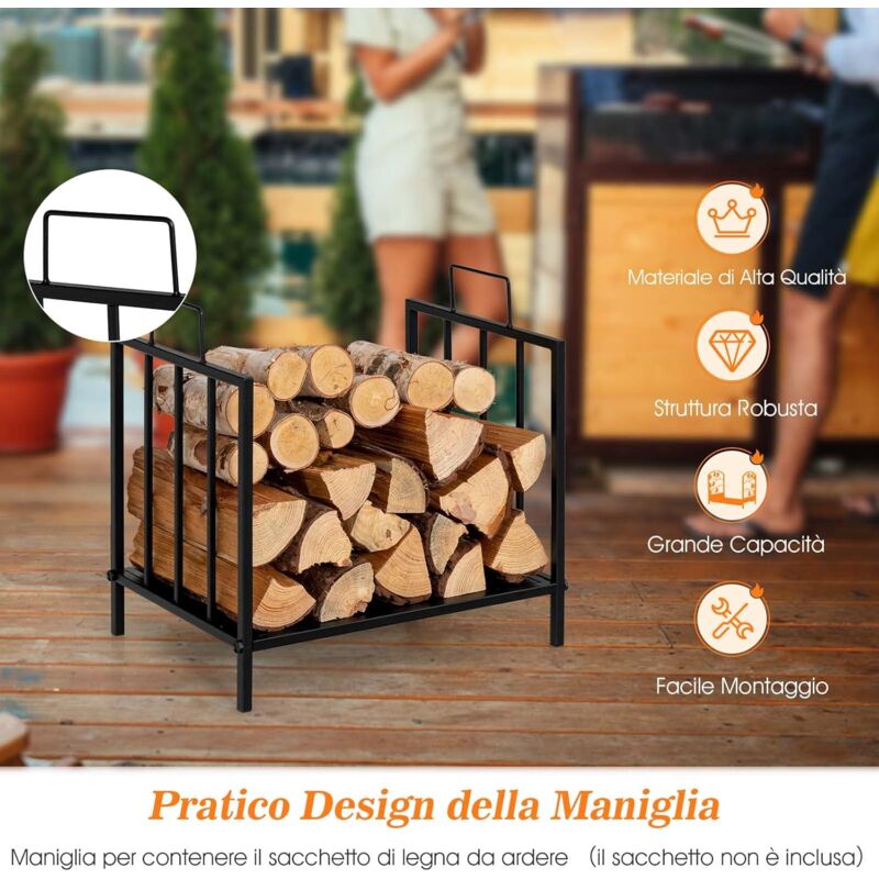 Scaffale Per Legno-Range-logs - Portalegna -nero- Scaffale Per Legna Da Ardere 150 100 25 Cm 87896250
