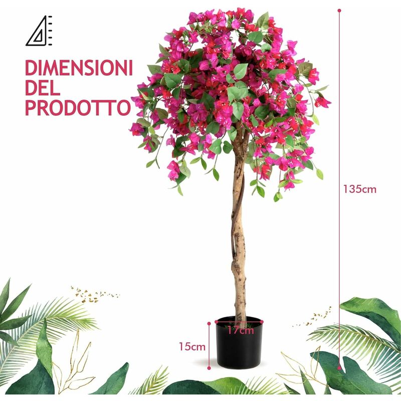 Il numero 1 del risparmio-PIANTA ARTIFICIALE DI FICUS ALTA 135CM CON VASO  IN COLORE VERDE