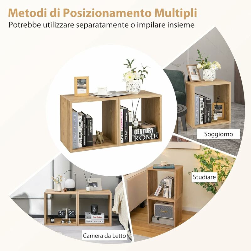 WOLTU Libreria a 9 Cubi Portaoggetti, Scaffale in Legno con 3 Cassetti in  Tessuto Non Tessuto, Libreria per Soggiorno, Camera da Letto, Ufficio