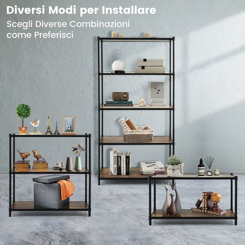 Libreria scaffale, 110x186x25cm, Soggiorno - Ufficio, Per libri