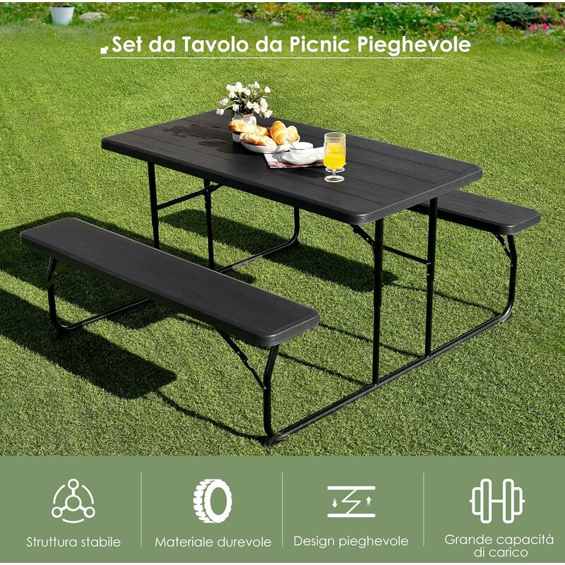 Tavolo Picnic Pieghevole 4 Posti