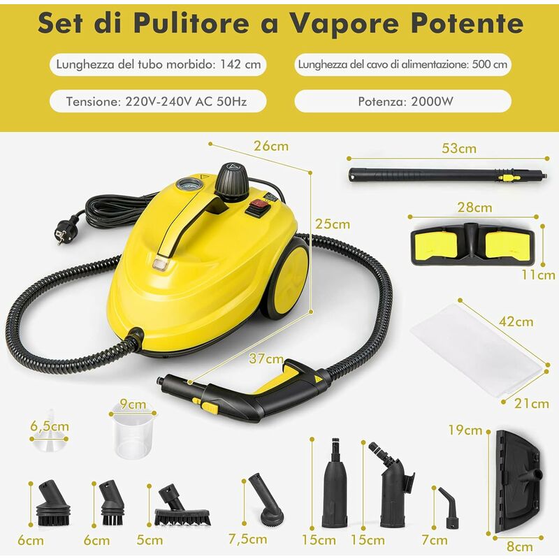 PULITORE A VAPORE CON POTENZA 2000W, per Solo 127.12 EUR. Invio GRATIS  24/48H. Compralo Subito!