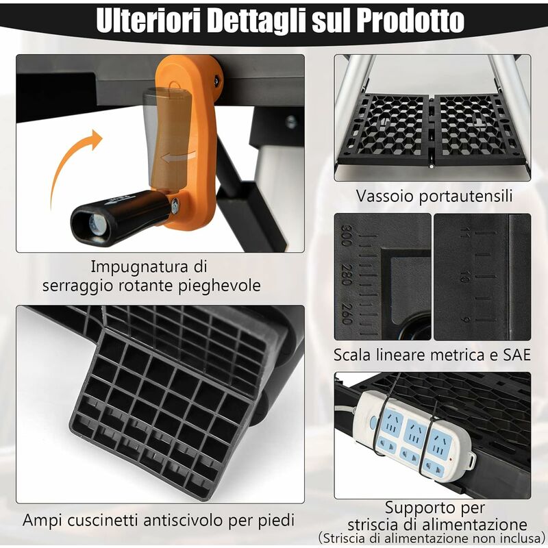 Banco da lavoro per conservazione degli attrezzi con tavola a pioli, Banco  da lavoro multifunzionale per garage - Costway