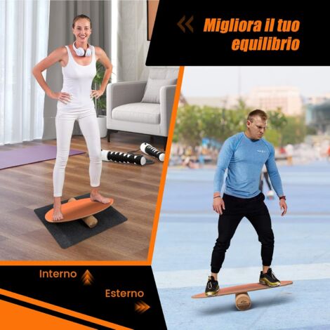 VEEKAY Balance Board In Legno 360° – Tavola Oscillante Antiscivolo Per Adulti – Riabilitazione E Fitness