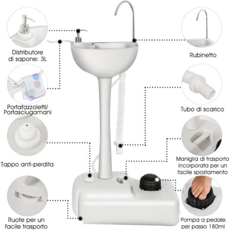 Set Di Lavandini Da Bagno, Lavello Per Pedale Di Laboratorio Della Medicina, Rubinetto Dell'Acqua Del Kit Del Rubinetto Dell'Acqua, Rubinetto Dell'Acqua Facile Da Installare Per Il WC Kitchens Hotel