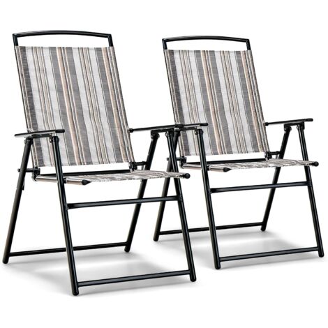 Set 2 Sedie Pieghevoli Adirondack In Plastica Resistente Con Portabicchiere - Per Esterno, Giardino