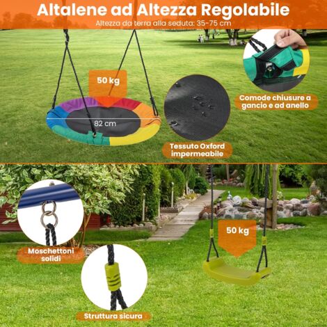 Sedile Di Ricambio Per Altalena Da Giardino Generico - Plastica Resistente Rossa, Portata 70kg, Per Bambini Da 3 Anni - 2