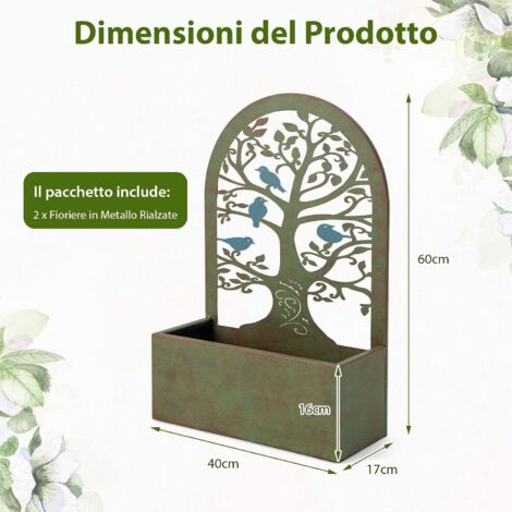 Set Di 2 Fioriere In Giacinto D'acqua 39 Cm Marrone 020000881 - Foto 2