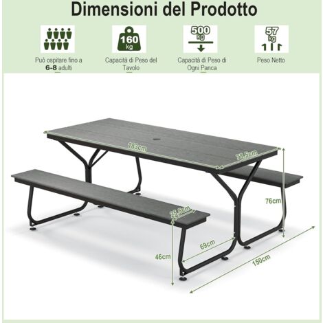 Set Campeggio 3 Pezzi Mojawo - Tavolo Alluminio 80x60x68 Cm + 2 Sedie Pieghevoli Verde Lime, Per Picnic, Pesca, Balcone