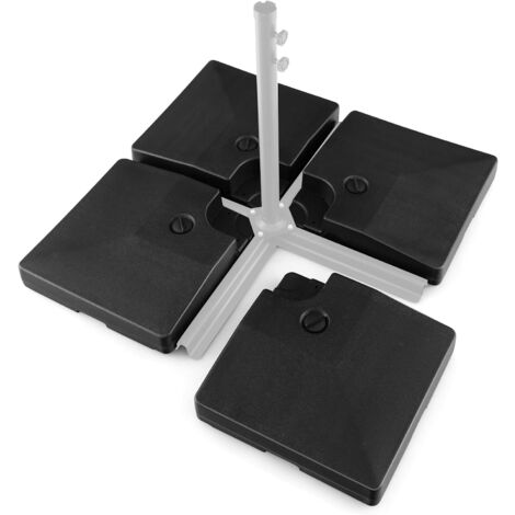COSTWAY Base Ombrellone Riempibile a 4 Blocchi da 20 Litri, Base per Ombrellone Decentrato con Blocchi Riempibili di Acqua/Sabbia, Pesi per Ombrellone da Giardino Terrazzo Bordo Piscina, Fino 128 kg