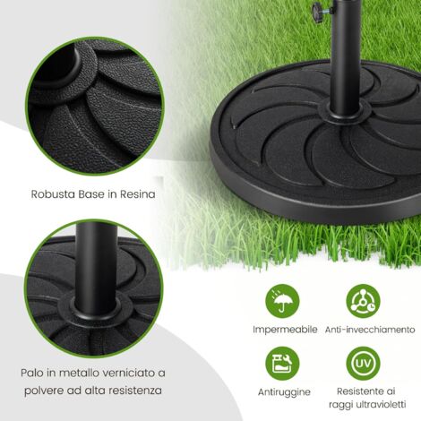 Base universale per ombrelloni da giardino | Supporto per ombrellone 52 cm, 38/48 mm | Supporto universale per ombrellone | Leroy Merlin