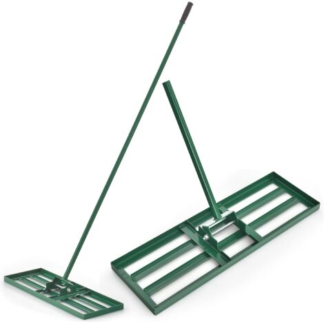 COSTWAY Rastrello Livellatore per Prato, Livellatore Giardino con Piastra Grande e Impugnatura Ergonomica, Rastrello Livellante per Prato, Campo da Golf, Fattoria e Pascolo (75 x 25 cm)