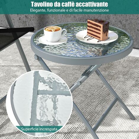 Set Tavolo e 2 Sedie pieghevoli Mod. Duetto in polirattan - arredo casa  giardino balcone - Arredo Esterni