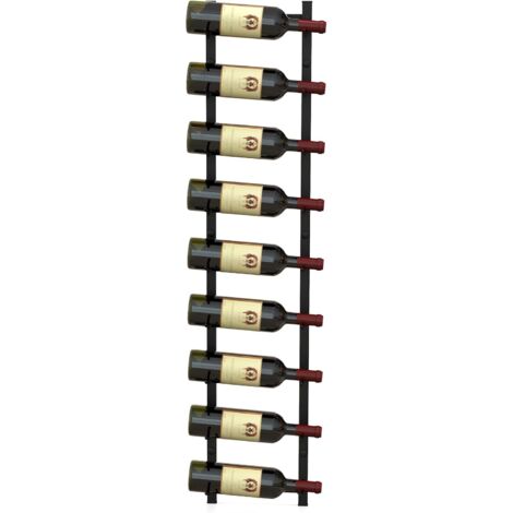 COSTWAY Portabottiglie Vino da Parete, Cantinetta Vino da Parete, Porta Bottiglie di Vino da Parete in Metallo per Cucina, Sala da Pranzo, Cantina, Bar, per 9 Bottiglie