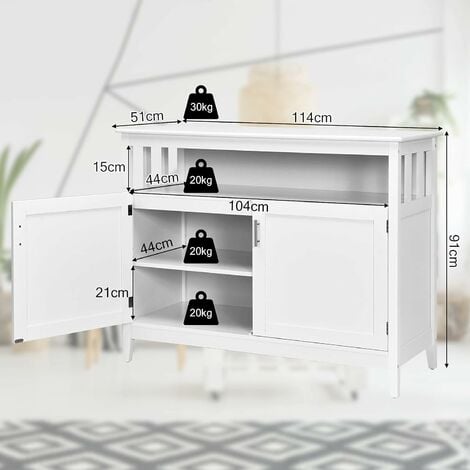 COSTWAY Credenza Cucina Moderna, Mobiletto da Cucina con Ripiano