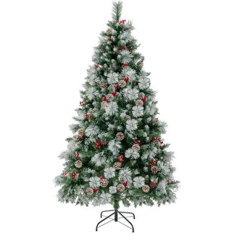 COSTWAY Albero Di Natale Artificiale Rosa 150 Cm – Con 290 Rami, Base Metallica Pieghevole, Decorazione Casa E Ufficio