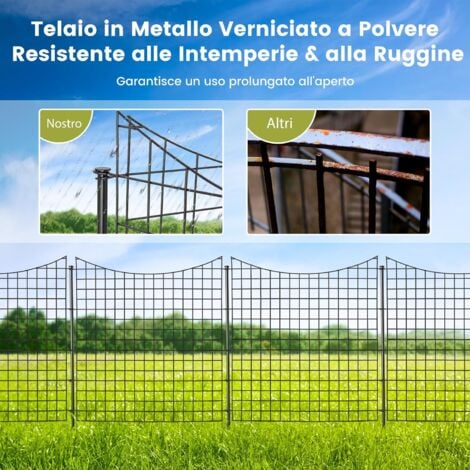 Thealyn Recinzione Da Giardino, 5 Pannelli, 3,7 M (lunghezza) X 63,5 Cm (altezza) Per Esterni, In Metallo Antiruggine, Recinzione Per Animali Domestici, Recinzione Per Animali Domestici, Recinzione Da - Foto 3