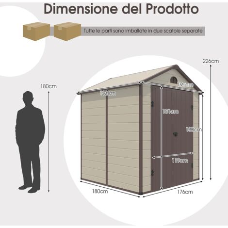 COSTWAY Armadietto Da Esterno In Legno - 67x47x100 Cm, Con Piano In Metallo E Ante A Persiana, Grigio
