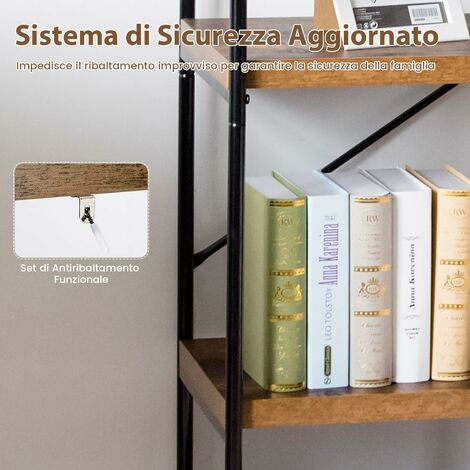 Libreria da Terra con Scaffali in Ferro Colorati Made in Italy