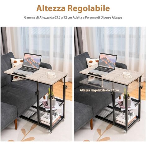 Tavolino Regolabile Per Laptop Con Ruote – Pieghevole, Girevole E Super Pratico!