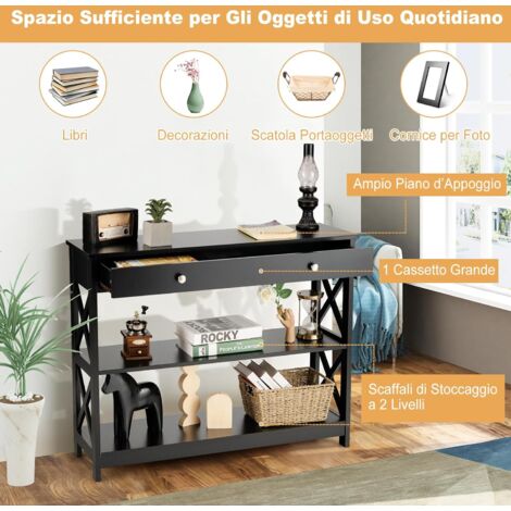 COSTWAY Tavolo Consolle con Cassetto, Tavolo da Ingresso a