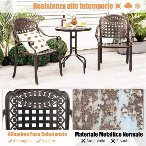 Outsunny Set da Giardino 3 Pezzi con 2 Sedie Pieghevoli e 1 Tavolino da Outsunny Set da Giardino 3 Pezzi con 2 Sedie Pieghevoli e 1 Tavolino da