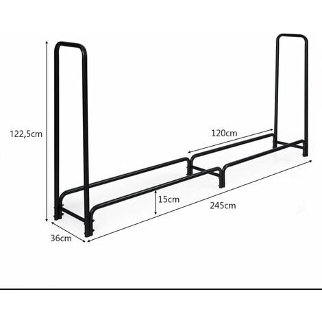 Costway Porta legna in acciaio resistente per interno ed esterno