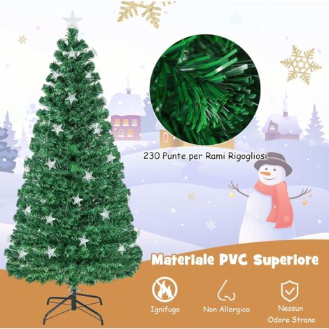 RELAX4LIFE Albero Natalizio Artificiale, Albero di Natale in Materiale Inodore e Sicuro, Albero Decorativo Finto per Natale con Aspetto Realistico e Struttura Resistente (180cm/8.8kg
