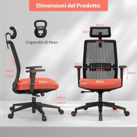 Springos® Sedia da ufficio Sedia da scrivania con braccioli Sedia