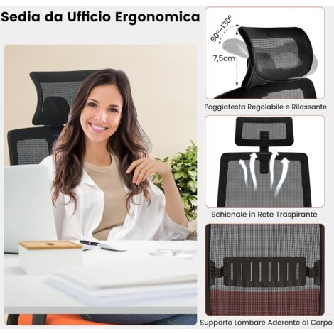 Sedia da ufficio regolabile in altezza ANNE bianca | Leroy Merlin