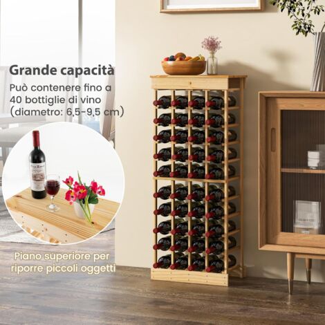Cantinetta Portabottiglie In Legno Per 72 Bottiglie - Modulare, Orizzontale, Facile Montaggio