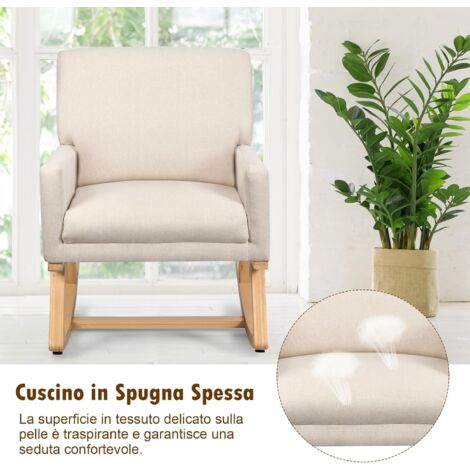 chairus Poltrona Salotto Sedia da Ufficio Sedia da Scrivania in Ciniglia Poltrona Imbottita Girevole Poltrona Ufficio per Studio/Computer, Beige