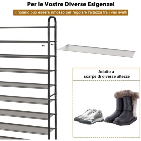 ROJASOP Scarpiera Organizer A 10 Ripiani, 20 Paia Di Scarpe, Portatile