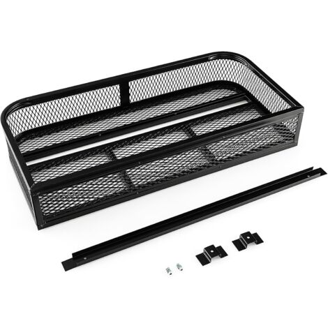 COSTWAY Cestino Portaoggetti Anteriore per ATV, Cestino Portapacchi Anteriore Resistente con Telaio in Metallo a Maglie, Cestino Portaoggetti per Accessori per ATV/UTV, 92 x 44 x 16,5 cm (1/5)