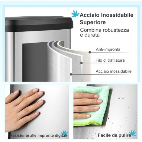 Curver Pattumiera Chic L, Pattumiera a Pedale con Anello Ferma Sacco