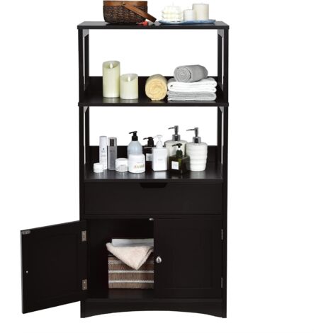 ChooChoo Armadietto Da Parete Per Bagno Set 2 Pezzi - Nero, 61x53x21.8 Cm, Con Ripiani Regolabili E 2 Ante - 3
