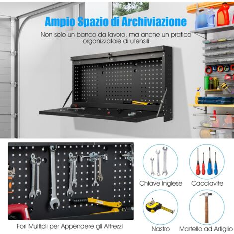 TecTake 402749 Banco Da Lavoro TecTake Ripiegabile - 81x41x145cm