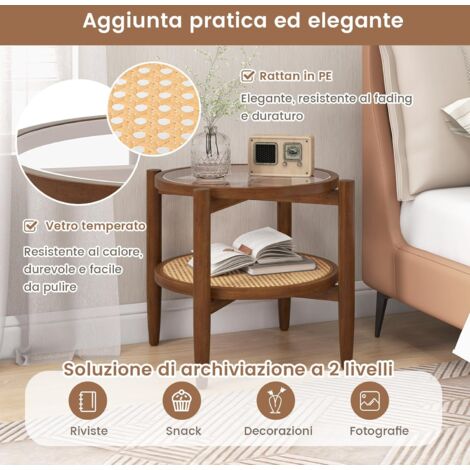 Tavolino a forma di L con angolo a destra o a sinistra, Scrivania con ruote e superficie mobile Marrone