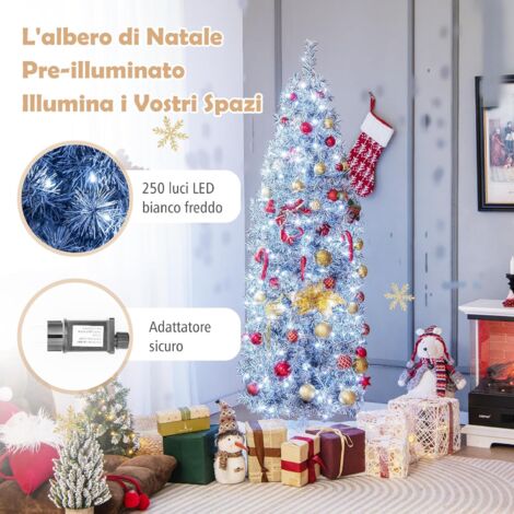 COSTWAY Albero di Natale artificiale 136 cm, albero di