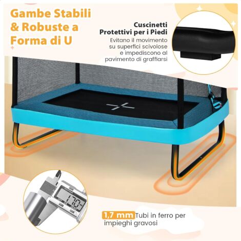 ACWARM HOME Trampolino Da Esterno 3,5 M Con Rete Di Sicurezza – Antiruggine, ASTM, Per Bambini E Adulti, Scala Inclusa, Nero