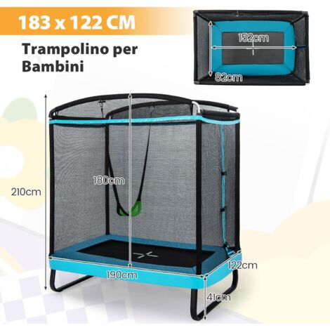 ACWARM HOME Trampolino Da Esterno 3,5 M Con Rete Di Sicurezza – Antiruggine, ASTM, Per Bambini E Adulti, Scala Inclusa, Nero