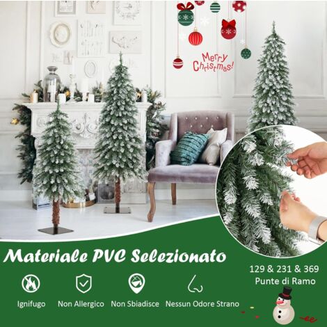2 Alberi Di Natale Artificiali Pre-illuminati 91 Cm Con Luci LED E Timer - Floccati Neve, Pigne E Bacche