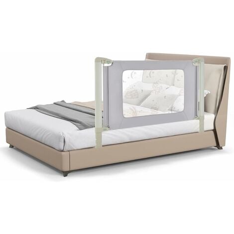 Sponda Letto di Sicurezza per Bambini Tortora 90x25 cm Tessuto