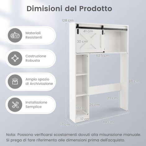 LIFEZEAL Armadietto portaoggetti da bagno stretto, mobile angolare compatto con porta chiusa e ripiani regolabili, mobile portaoggetti per bagno, lavanderia, soggiorno (bianco