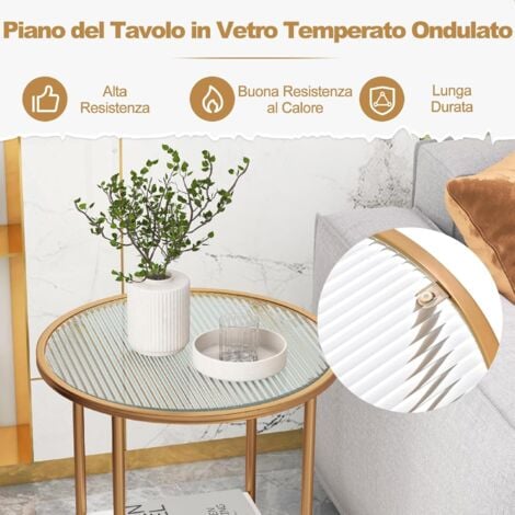 Coffee Table Tavolini Oro E Vetro Set Tavolo Tavolini Rotondi