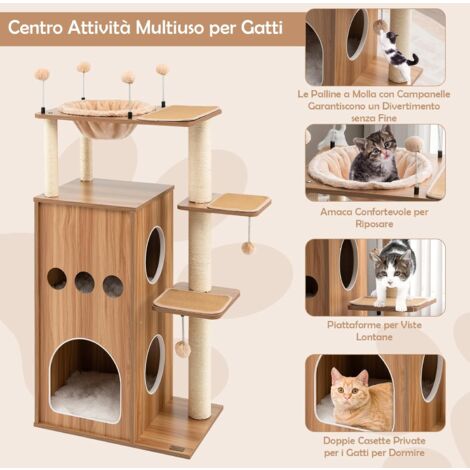 Gatto In Legno - 4 Pezzi - Bomboniere E Segnaposto Naturali - Altezza 12 Cm