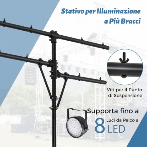 COSTWAY Supporto Luci Mobile DJ Audio, Supporto Luci LED Con