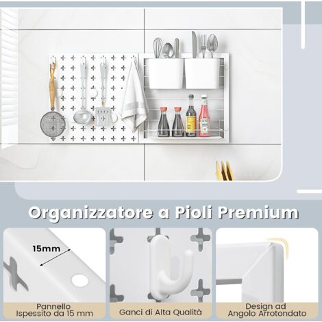 Wallmaster Cestini Portaoggetti Da Parete – 10 Contenitori + 3 Binari, Organizer Per Attrezzi E Garage - 4