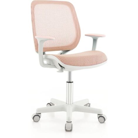 FurnitureR Sedia da scrivania ergonomica girevole senza braccioli, sedia da ufficio regolabile in altezza con ruote, comoda sedia da lavoro per casa, ufficio, camera da letto e studio
