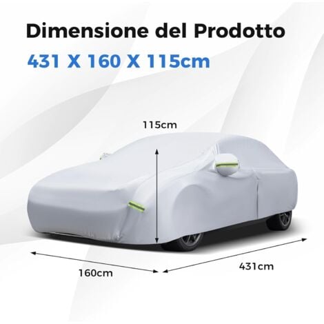 Copriauto Esterno Invernale - Impermeabile, Antigraffio, Antigrandine, Per Berline (430x160x120cm)